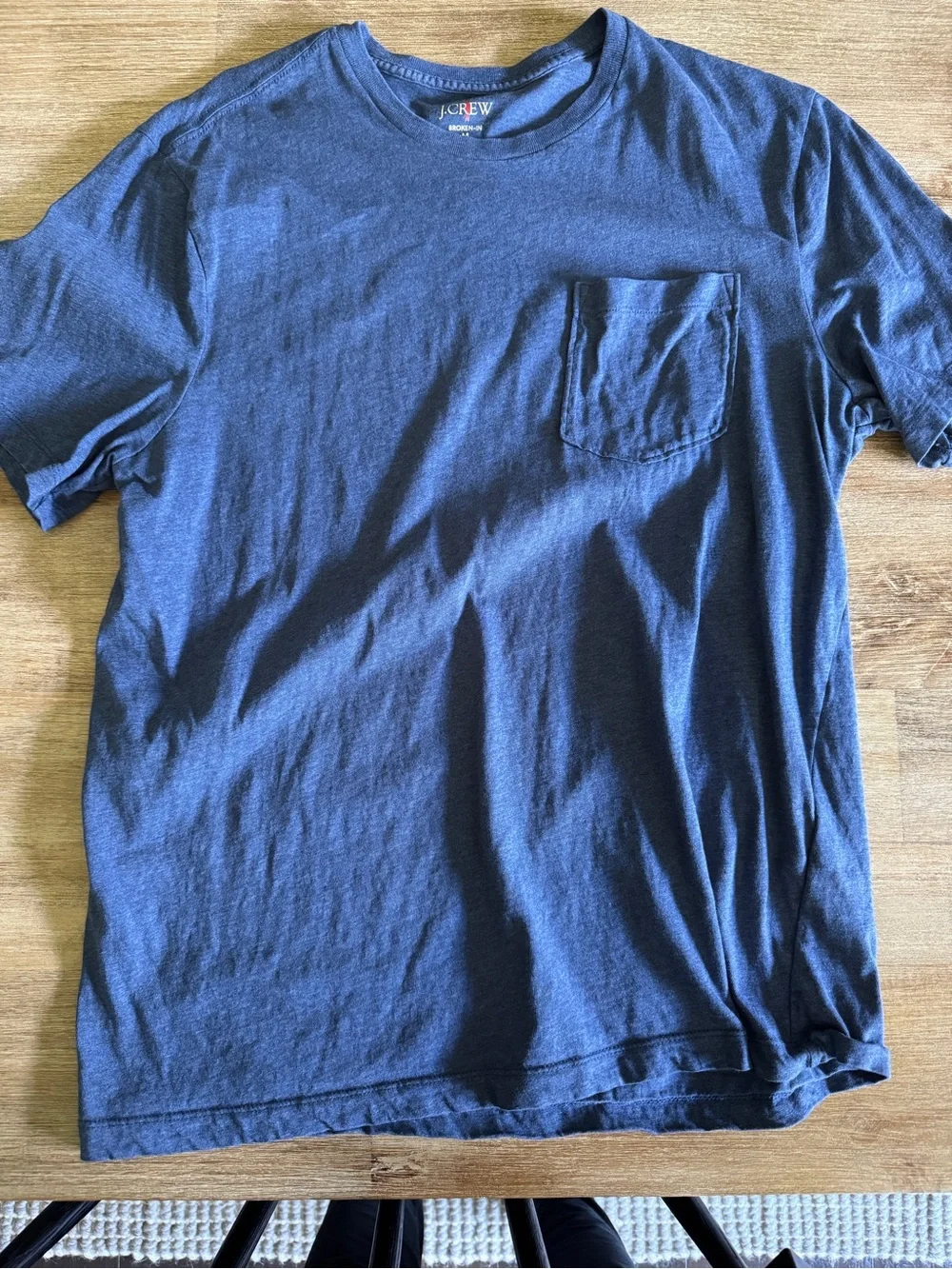J.Crew Heathered Navy Pocket Tee